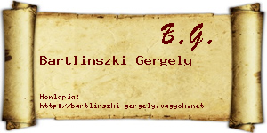 Bartlinszki Gergely névjegykártya